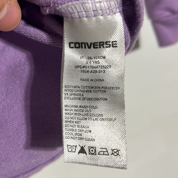 Converse All Star Girls Graphic Sweatshirt Size 4T - Picture 4 of 6